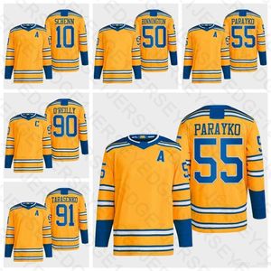 2023 Reverse Retro Men Hockey Jersey 90 Ryan Oreilly Blank 50 Binnington 55 Colton Parayko 10 Brayden Schenn 91 Vladimir Tarasenko Winter Classic All Shetted Team