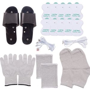 Andra massageföremål TENS TIFTSLIPPER Elektrodhandskar Ledande strumpor armband för maskin EMS -terapi R -pads 230221