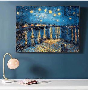 Dipinti Poster Picture Wall Decorazione della casa Murales Van Gogh Pittura a olio Opere Girasole Albicocca Astratta A4 A3 A2 Tela Art Woo