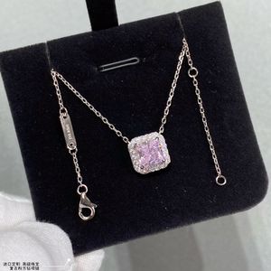 Colar de diamante rosa novo em joias finas de luxo para mulheres pingente de corrente k ouro presente de casamento em aço inoxidável para casal projeção de nome personalizado personalizado