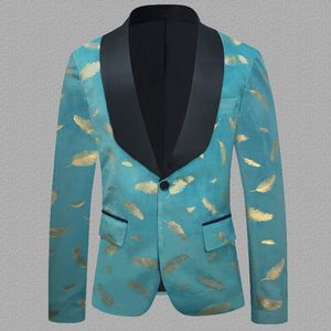 Men's EUR velvet velvet suit, Advanced material quality stage dress, singer's performance dress, host's gilded suit