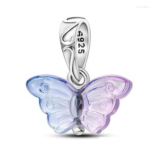 Charms fantasy glas fjäril dingle charm passar original ma armband halsband hänge sier färg kvinnor diy smycken gör dhoea