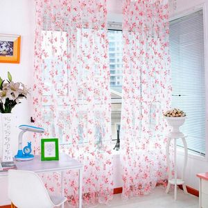 Curtain Curtains Rose And Kitchen Flower Sheer Tulle Window Voile Drape 1 Panel Fabric