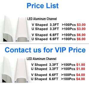 Lighting Accessories U Shape V LED Aluminum Channel System with Milky White Diffuser Cover Mounting Clips and End Caps Easy Cut and Installed Crestech