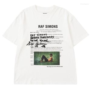 Men's T-shirts Mens t Shirts Men Hip Hop Oversized T-shirt Graphics Raf Simons Character Po Letter Printed Shirt Streetwear Harajuku Cotton Casual Tees