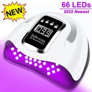 Secadores de unhas 66LEDS Lâmpada de unha do secador de unhas Lâmpada UV para curar todo o esmalte de gel com sensor de movimento Manicure Salon Tool Equipment 230220