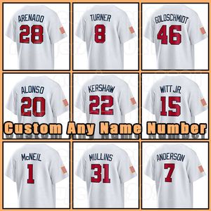 Mike Trout Bobby Witt Jr. 2023 World USA Baseball Jersey Nolan Arenado Clayton Kershaw J.T. Realmuto Mookie Betts Kyle Tucker Schwarber Paul Goldschmidt Pete Alonso