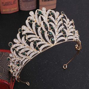 Tiaras luksusowy ślub korona do włosów Akcesoria noszenia ślubne małokabskie opaski do włosów z liściami rhinestone dziewczęta Diodem Charm Noiva Hair Jewelry Z0220