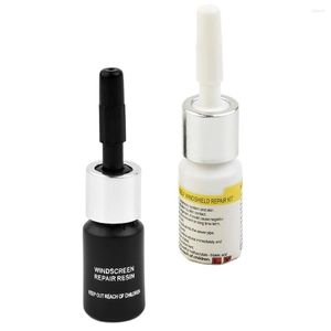 Car Wash Solutions 2-teiliges Windschutzscheibenglas-Reparaturlösungs-Set, praktisches Set mit langen Rissflüssigkeiten, 3 ml/Flasche, Reapir-Flüssigkeits-Reinigungswerkzeuge