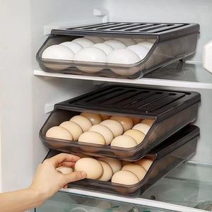 Butelki do przechowywania Auto Rolling Egg Box szuflada lodówka Oszczędzanie przestrzeni Stackable wielowarstwowe świeże przedmioty kuchenne