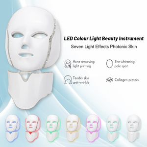 Face Massager 7 Colors Led Mask Korean Pon Therapy Machine Light Acne Neck Beauty 230221