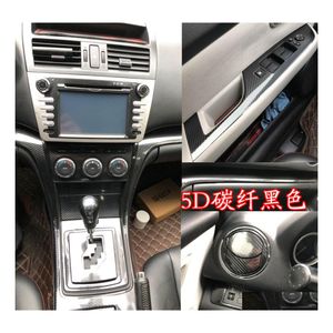 ملصقات السيارات لـ Mazda 6 2008 الداخلية لوحة التحكم المركزية الباب مقبض 5D ألياف الكربون شارات التصميم accessorie تسليم التسليم MOB DHXBK