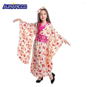 Tema de disfraz de bebé Kimono Dress Kimono Rata Floaral Child Novela Geisha Cosplay Niños Vintage Yukata Caderas de baile para niños