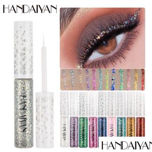 Eyeliner Glitter 12 Colors Shiny Eye Liners Brown Sier Liquid Pen Colorf Dreamy Sequins Tool Drop Delivery Health Beauty Makeup Eyes Dhiel