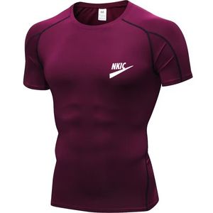 Men's Gym T shirt Basketball Football Compression Shirt Men Bodybuilding Tight T shirts Short Sleeves Clothes