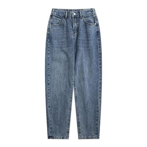 Calça jeans feminina no meio de tamanho grande calça de harém angustiada na primavera