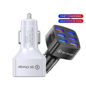 Autoladegerät 15A 6 Ports USB Schnell für Telefon 13 12 11 Pro Max Mini Schnellladeadapter Xiaomi Samsung Tablet iPad Drop Lieferung Aut Dhcho