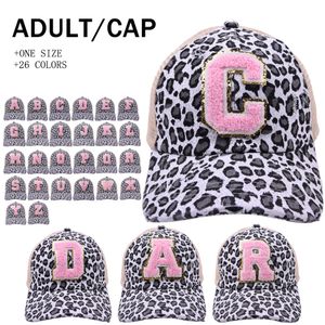 New 26 letter label baseball cap European and American fashion leopard sunshade cross ponytail mesh cap