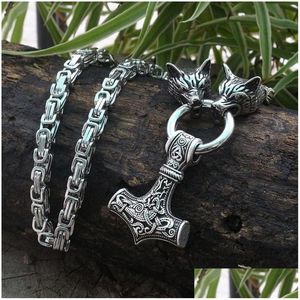 Kolye Kolyeler Erkek Yüksek Kaliteli Metal Kelt Çekiç Kurt İmparator Zincir Kolye Nordic amet Jewelrypendant Damla Teslim Teavelry DHBCJ