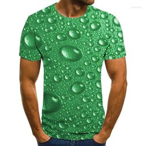 T-shirt da uomo Summer Water Drop 3D Fun Fashion T-shirt stampata T-shirt sportiva da uomo casual europea e americana