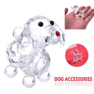 装飾的なオブジェクト図形クリスタル犬用品ミニチュアガラス動物クラフトホームテーブルオーナメントギフト230221