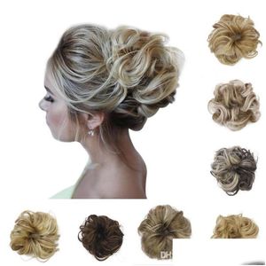 Chignon Scrunchies per capelli sintetici Estensioni Parrucchino Avvolgere Coda di cavallo Coda Updo Accessori per chignon finti Drop Delivery Products Dhha0