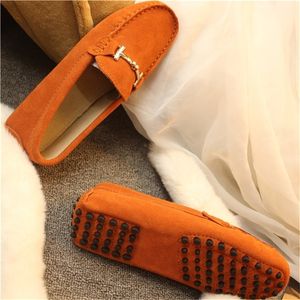 Dress Shoes Women 100% Genuine Leather Flat Casual Loafers Slip On Flats Moccasins Lady Driving 230220