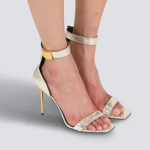 Fashion Sandals Женская шпилька формальная обувь патентная кожаная лодыжка на щипни на щит