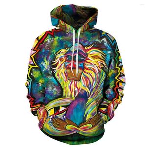 Erkek Hoodies Erkekler Graffiti Rasta Maymun Elder Meditasyon Rafiki Hoodie İnce Orangutan Kadın Hooded Sweatshirt Sıradan Baskı 5xl