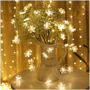 Strings Snowflake Star Ball Led String Lights Fairy USB/Battery Operated Lâmpada Lâmpada Ano Decorações de Partes de Árvore de Natal