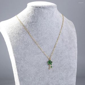 Hänge halsband mode enkelt färskt transparent färgglad blommande blomma zirkonhalsband för kvinnliga kvinnliga klavikelkedja smycken gåva