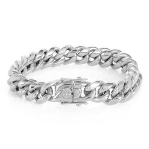 Silversmycken Armbandkedja Stål Kanning Kupa Kubansk kedja Hip-Hop Armband Fashion Märke Män Titanium Steel Armband Smycken för män 6 8 10 12 14mm