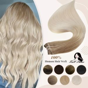 Hair Wefts Full Shine Human Extensions Bundles Ombre Blonde Color 100g Sew In Silky Straight Remy Skin Double For Salon 230221