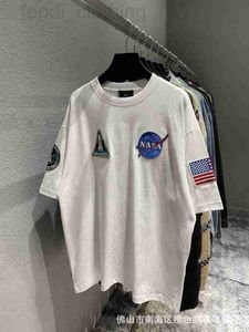 Men's T-Shirts designer Spring and summer new high version B family co named NASA aviation embroidery fashion br Paris casual men's women's T-shirt short IRJ5