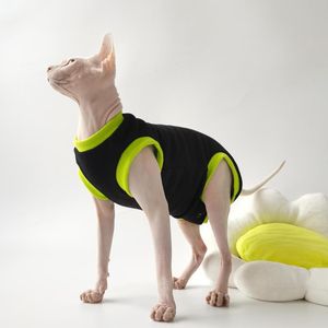 Cat Costumes WMXZ Sphinx Hairless Clothes Warm Autumn Winter Belly Sleeveless Four-legged Coat Pet Dog Jumpsuit Outfit Soft Jacket Cotton