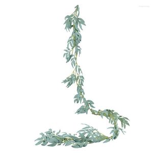Dekorative Blumen 200 cm Künstliche Pflanzen Weidenwaffenkranzblätter Grün Reben für Hochzeits Geburtstag Party Tisch Wanddekoration