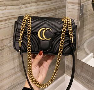 Качество Marmont Chain Bealws Bags Woman Fashion 446744 Классические роскошные дизайнерские сумочки леди подлинный кожа