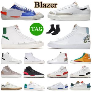 Blazers Mid 77 Vintage Athletic Shoes Blazer Jumbo Low Running Sneakers Catechu Indigo Black White Indigo Pine Green University Blue Mens Womens Trainers Runner