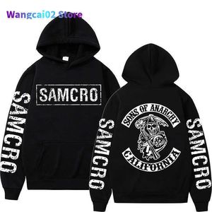 Sons of Anarchy SAMCRO dubbelsidig tryckt hoodie streetwear våren Autumn Men Women Fashion Rock Punk Hoodi 022023H 022123H