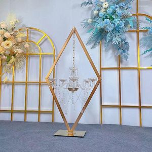 Party Decoration 6 Pack Metal Candle Holders Acrylic Wedding Table Centerpieces Flower Stands Vase Road Lead Christmas Decorations