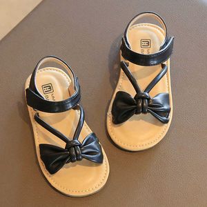 Sandaler barn Bow Sandals Girls Princess Summer Shoes 2022 Ny mode Soft Sole Children Beach Shoes For Girl Baby Toddler 21-30 CSH1308 R230220