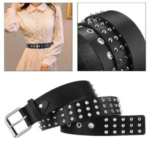 Belts Studded Punk Black Accessory Buckle Fashion Decorative For Men LadiesBelts