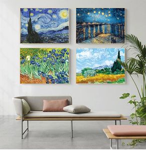 Print Paintings Picture Wall House Decoration Murals Van Gogh Oil Painting Works Sunflower Apricot Abstract A4 A3 A2 Canvas Art Woo