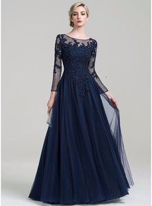 Casual Dresses Scoop Neck ALine FloorLength Tulle Mother of the Bride Dress with Beading Sequins for Wedding Party Custom Made 230221