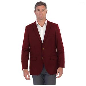 Men's Suits 2023 Latest Notch Lapel Design Men's Burgundy Selling Custom Made Gold Buttons Fashion Casual Blazer 2 Pieces Slim Fit