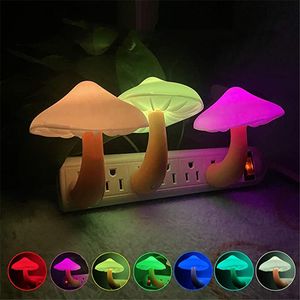 LED Nachtlichter Pilzform Automatischer Sensor Toilette Schlafzimmer Dekor Wandlampen Lichtsteuerung Sensor Schlafzimmer Licht