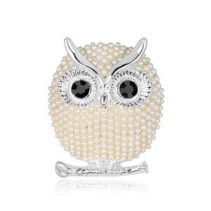 Pins Brooches Wholesale Womens Fashion Natural Insect Animal Lovely Alloy Rhinestone Golden Owl Brooch Pins Women/Man Party Wear Shi Dhipo