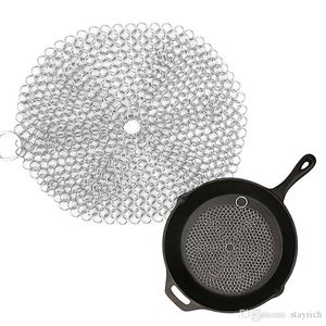 Cast Iron Cleaner 304 Stainless Steel Chainmail Scrubber for Cast Iron Pan Pre-Seasoned pans Dutch Ovens Waffle Iron Scraper