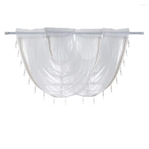 Curtain 1 Panelfönster Valance Sheer Balloon Shades broderade spetsnivåer