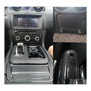 Car Stickers For Jaguar Xj Xjl 2010 Interior Central Control Panel Door Handle Carbon Fiber Decals Styling Cutted Vinyl Drop Deliver Dhyav